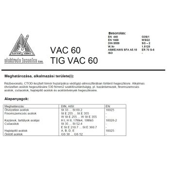 Hegesztő huzal VAC 60 0.6/15 kg SG2