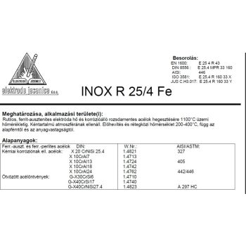 Elektróda INOX R 25/4 Fe 2.5 mm