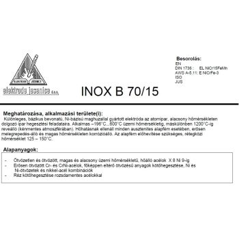 Elektróda INOX B 70/15 2.5 mm