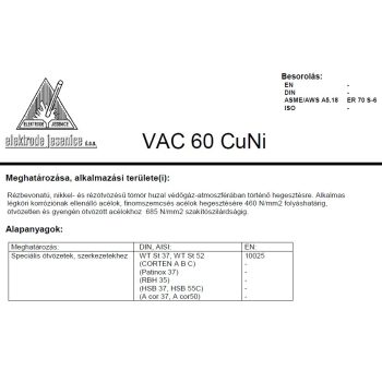 Hegesztő huzal VAC 60 CUNI 1.0/15 kg