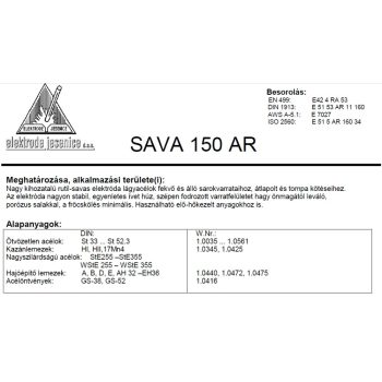 Elektroda SAVA 150 AR 4.00 mm