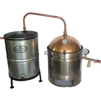   Duplafalú 30 L-es pálinkafőző horganyzott, spirálcsöves 50 L-es hűtővel