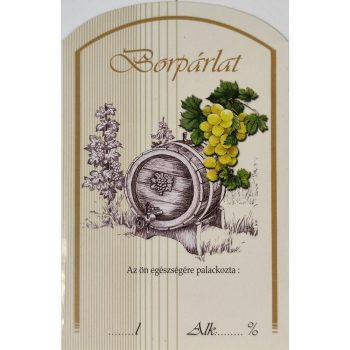 Üv.címke pál. 10db-os borpárl. fehérszől