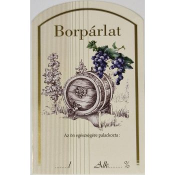 Üv.címke pál. 10db-os borpárl. kékszőlő