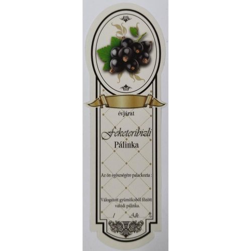 Üv.címke pál.10 db-os KESKENY feketeribi