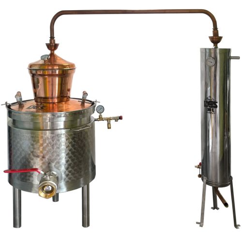 DUPLEX 100 L-es duplafalú pálinkafőző 30L inox, csőköteges hűtővel
