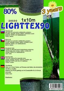 Árnyékoló háló Lighttex 1x10m zöld 80% 90g/m2 28500