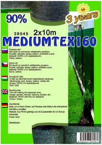 Árnyékoló háló Mediumtex 2x10m zöld 90% 160g/m2 28545