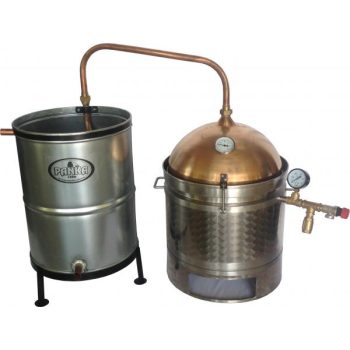  Duplafalú 30 L-es pálinkafőző horganyzott, spirálcsöves 50 L-es hűtővel ELEKTROMOS fűtéssel
