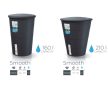 Esővízgyűjtő tartály csappal 210L SMOOTH antracit