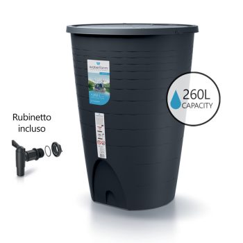 Esővízgyűjtő tartály csappal 260L PERUNO antracit