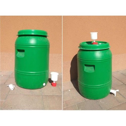 Cefre hordó + kotyogó + csap 210 liter