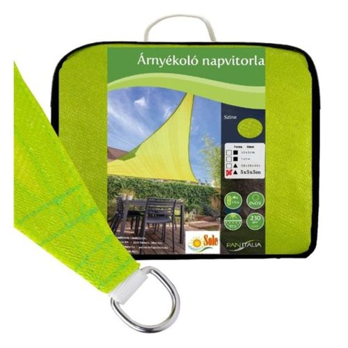 Árnyékoló háló / NAPVITORLA 3,6 m x 3,6 m négyzet Zöld szín