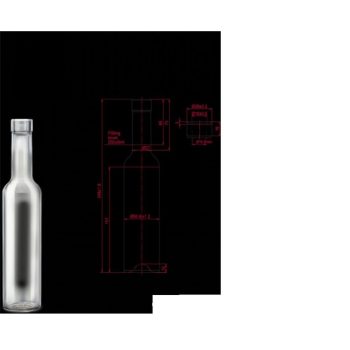 Üveg pálinkás 250 ml víztiszta Bella