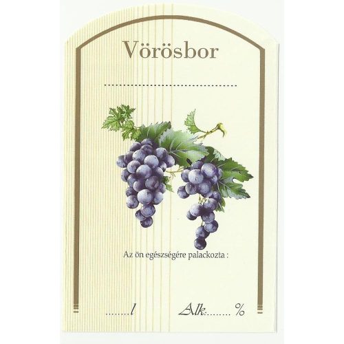 Üv.címke boros 10 db-os vörösbor
