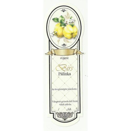 Üv.címke pál.10 db-os KESKENY birs