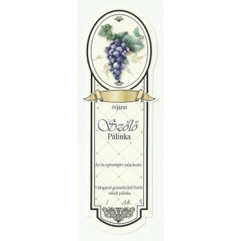 Üv.címke pál.10 db-os KESKENY kékszőlő