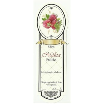 Üv.címke pál.10 db-os KESKENY málna