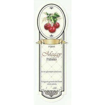 Üv.címke pál.10 db-os KESKENY meggy