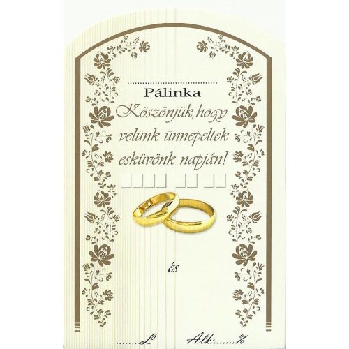 Üv.címke pál. 10db-os esküvői