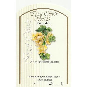 Üv.címke pál. 10 db-os irsai olivér