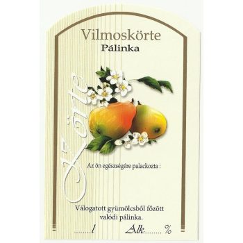 Üv.címke pál. 10db-os vilmoskörte