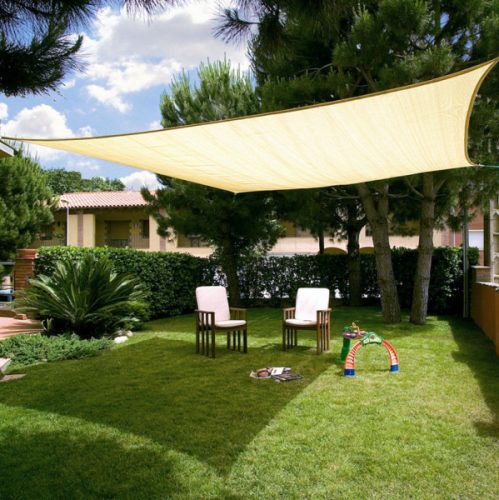 Árnyékoló ponyva / NAPVITORLA 5 m x 5 m négyzet Beige / Bézs